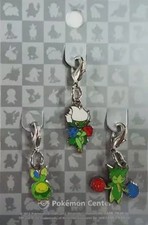 Pokemon Center Metal Charm Set 3pcs Subomi, Roselia & Roserade 2cm Keychain
