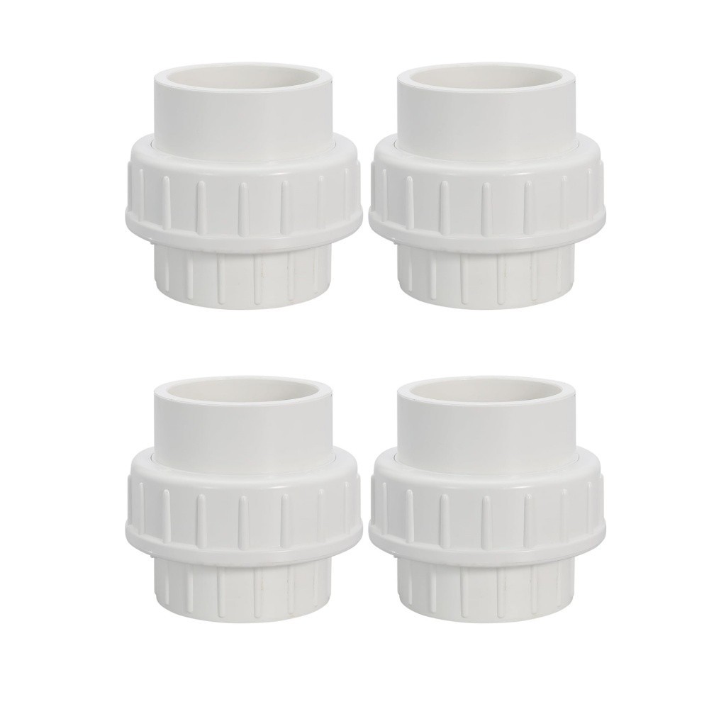 PVC Union Coupling 2" Pipe Fitting, 4 Pack, Schedule 40, EPDM O-Ring