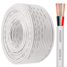 18/4 Alarm Wire Shielded Wire 200FT 18 AWG 4 Conductor Stranded Shielded Plen...