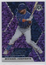 2021 Panini Mosaic Quick Pitch Purple Prizm 26/50 Michael Conforto #45 nd3