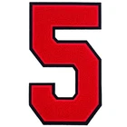 1 PCS 8.0 Inch Red Chenille Number Patches Iron On Appliques Red 5 Varsity DIY