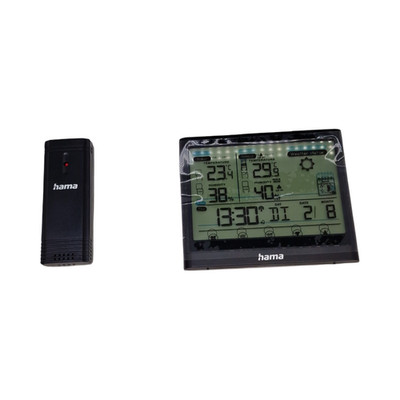Hama Full Touch Wetterstation Funk Außensensor Schwarz LED Thermometer