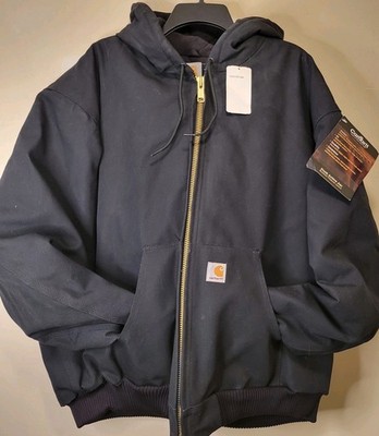 NWT Vtg Carhartt Men's Quilted Lined Duck Active Jacket J140 Black