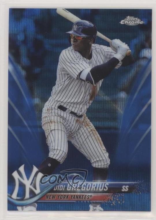 2018 Topps Chrome Blue Wave Refractor 14/75 Didi Gregorius #6 1og