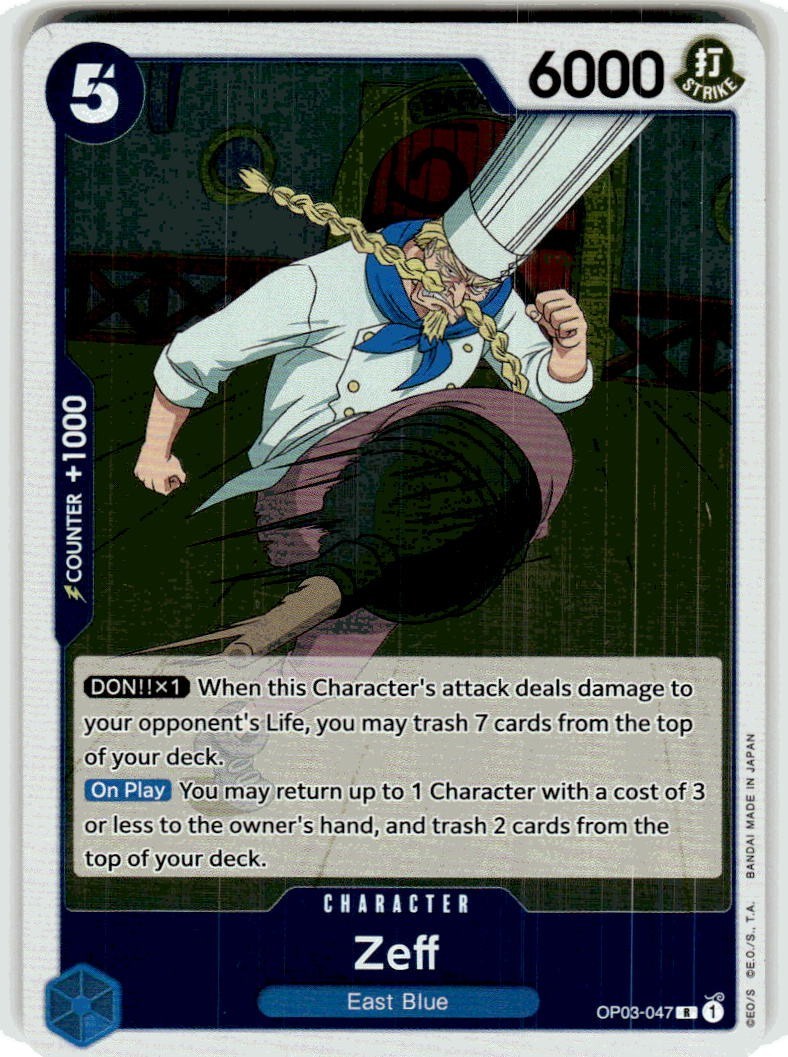 One Piece Pillars Of Strength Zeff Foil OP03-047 NM Rare