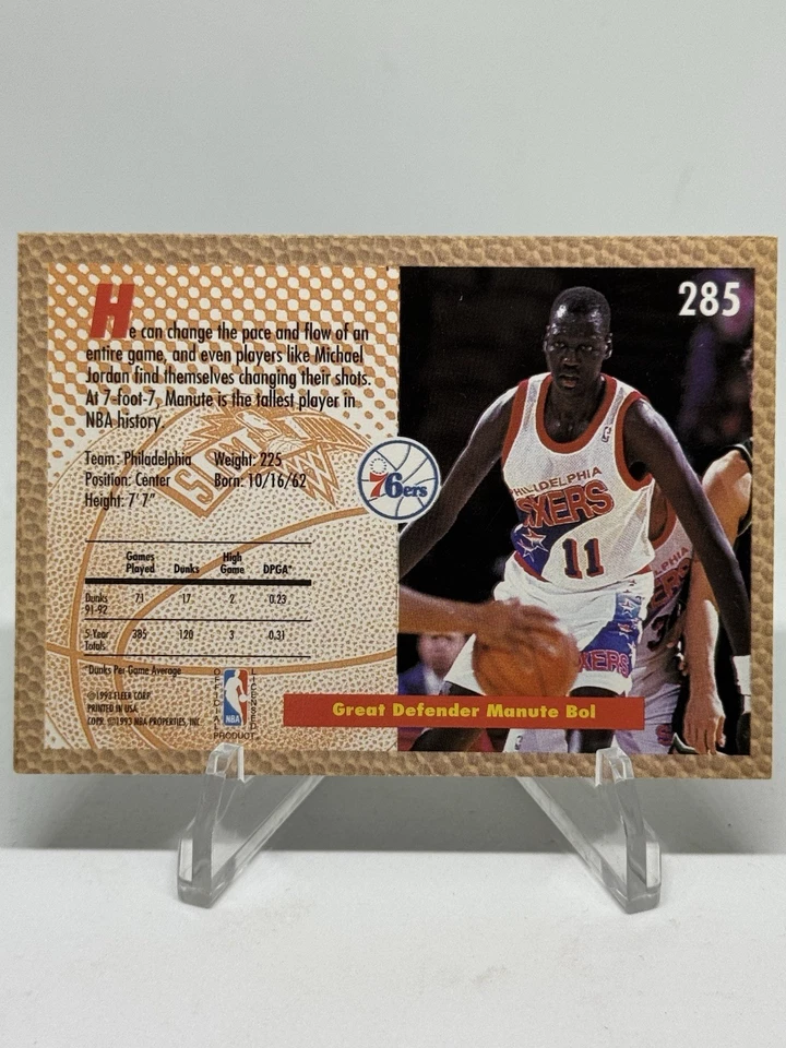 Manute Bol 1992-93 Fleer Slam Dunk #285 Philadelphia 76ers - Image 2 of 2