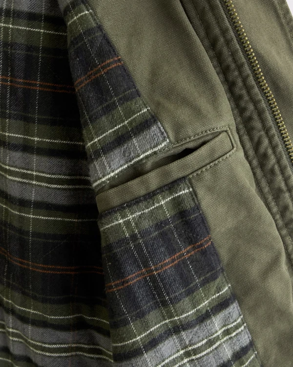 Abercrombie Canvas Fireman Clasp Jacket Olive Men's Workwear Coat image 10