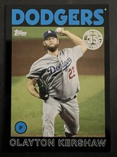Clayton Kershaw 2021 Topps #86B-4 Black 1986 35th Anniversary 155/299