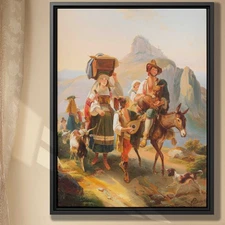 Vintage Goat Canvas Print Pastoral Rural Animal Wall Art Rustic Decor Artwork