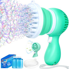 Rocket Bubble Machine Gun with Fan Type-C Recharge Summer Outdoor Toy 4 Kids Fun