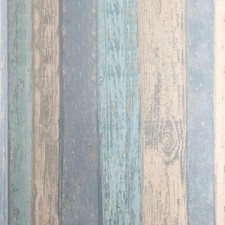 Crown Wallpaper  Wood panels  Board  Beach Hut Blue  Luxury Glitter  M1062 x3