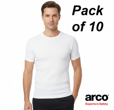 10x Thermoweste, Kurzarm T-Shirt, weiß, Skifahren Winter Base Layer, XL