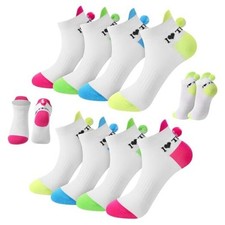 ShinyMatch Tennis Socks for Women Novelty Ankle Socks with Tennis Ball Pom 8