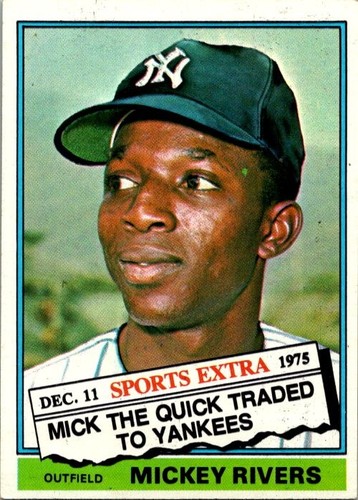 Mickey Rivers Rookie Card 1976 Topps #85T Mickey Rivers New York Yankees | eBay