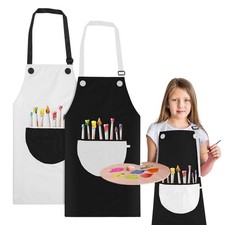 2 Pack Children's Apron, Adjustable Waterproof Art Apron with Pockets, Girls