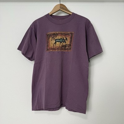 Vintage Alaska Moose Nature Tourist Wildlife Alore T-Shirt Single Stitch Sz M
