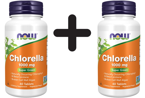 2 X NOW Foods Chlorella, 1000Mg - 60 Tablets (199,92 Eur/Kg)-image