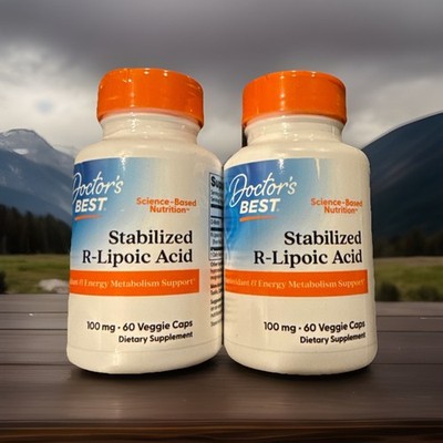 Doctor's Best Best Stabilized R-Lipoic Acid 100mg 120 Veg Capsules (2x60)