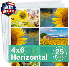 12X12 Scrapbook Page Protectors - 4X6 Photo Sleeves for 3 Ring Binder, 4X6 Photo