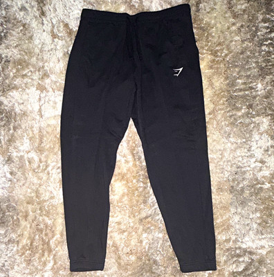 Gymshark Men's Black Jogger Pants XL Drawstring Elastic Waist Tapered Leg
