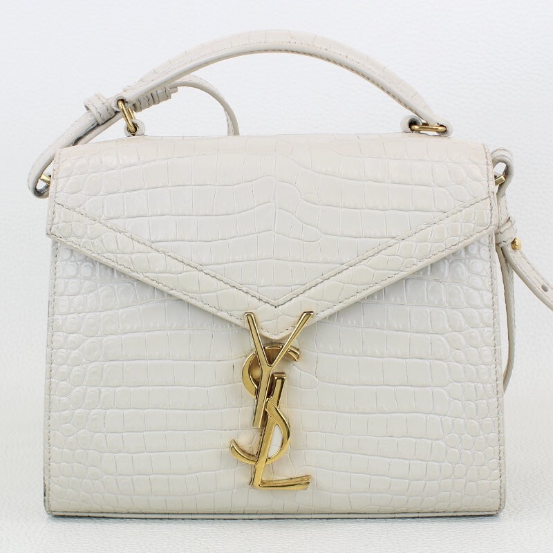 Maniglia superiore Yves SAINT LAURENT Coccodrillo in rilievo mini monogramma classico Cassandra