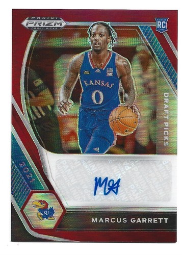2021-22 Panini Prizm Draft Picks Red Prizm #DP-MGA Marcus Garrett Auto RC /199