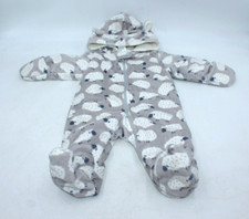 Traje de nieve Carters gris oveja polar bebé banderín talla 3 meses unisex acogedor cálido