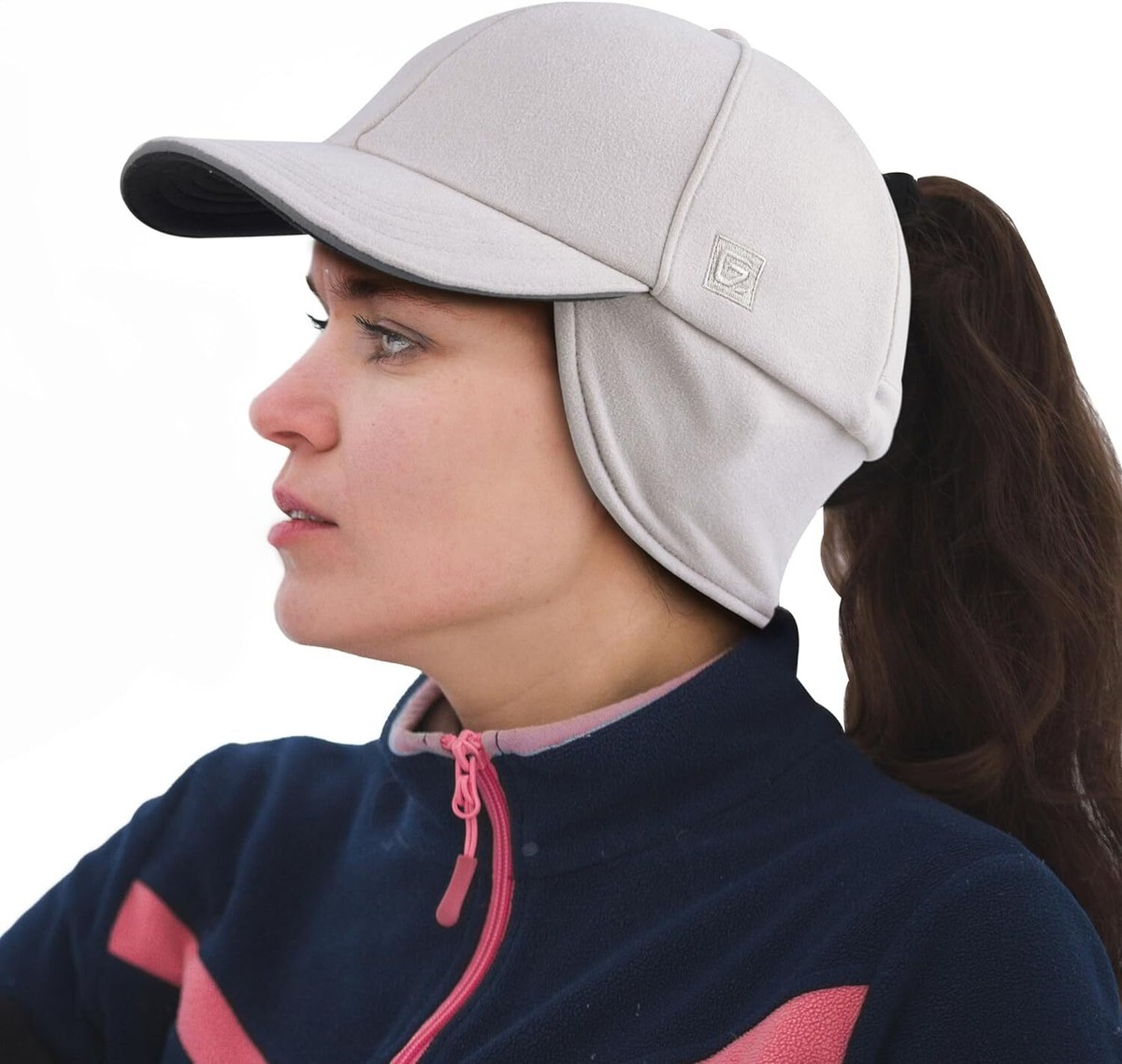 〽️Women\'s Brown Winter Reflective Fleece Ponytail Hat with Ear Warmers GADIEMKENSD Women main image 2