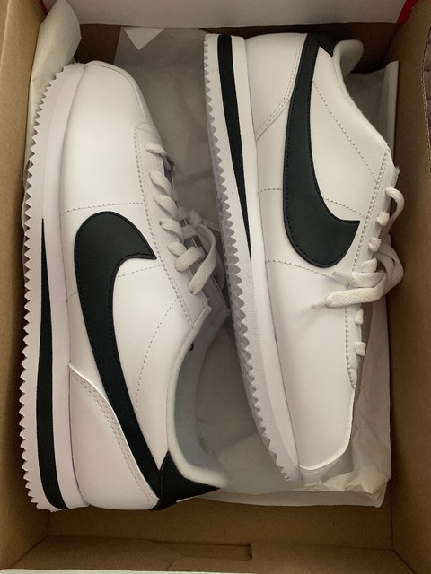 nike cortez white black metallic silver