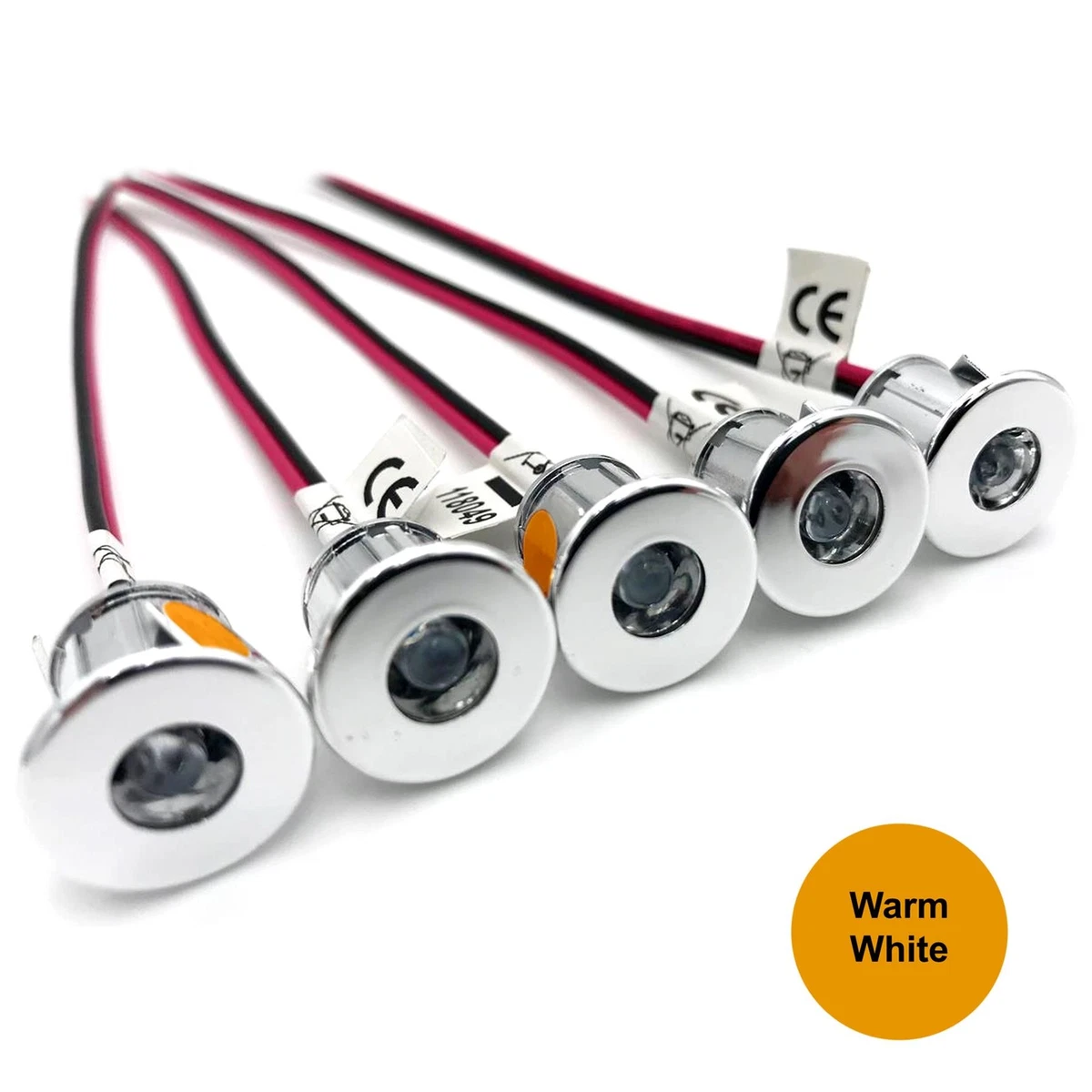 SMALL WARM WHITE LED MINI SPOT 12 VOLT LIGHTS MOTORHOME CAMPERVAN CARAVAN X 5