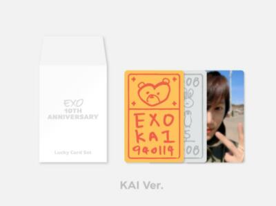 EXO - EXO カイ　公式トレカ　10th anniversary ラッキーカード EXO 10th Anniversary OFFICIAL MD GOODS Lucky Card Set + PHOTOCARD
