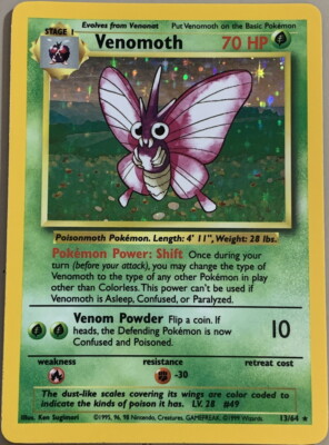 POKEMON Card JUNGLE Venomoth #13/64 Black Star Rare Holo Holofoil
