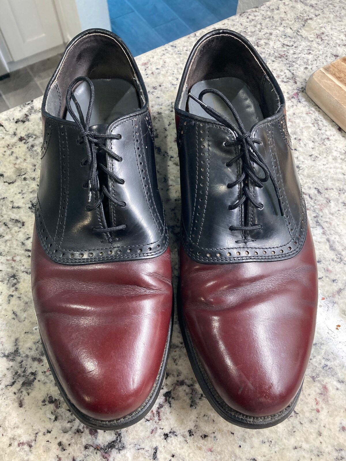 SAOLA Scarpe Oxford abito vintage Dexter tutta in pelle taglia 10 suola in pelle