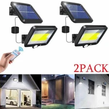 Solar Lights Outdoor Motion Sensor 2-Pack LEDs Flood Security Remote Waterproof