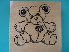 Chubby Stuffed Teddy Bear, Large Vtg PSX Rubber Stamp K-980 Unused