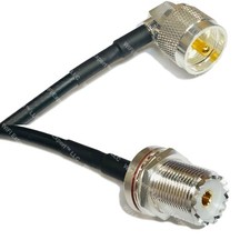 RFC195 Silver UHF Male Angle to UHF Female BULKHEAD Coax RF Cable USA Lot
