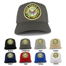 US ARMY RETIRED Circle Iron on Embroidered Patch Adjustable Baseball Cap
