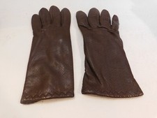 GANDOE LADIES BROWN LEATHER GLOVES ACRYLIC KNIT LINING SIZE SMALL