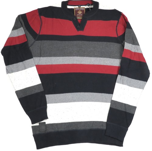 Men's Henley Collar Pullover Striped Sweater 5713467/68 - Picture 4 of 6