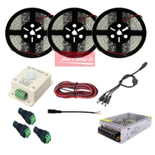  5-15M 5050 ED strip with PIR infrared motion sensor detector light switch+power