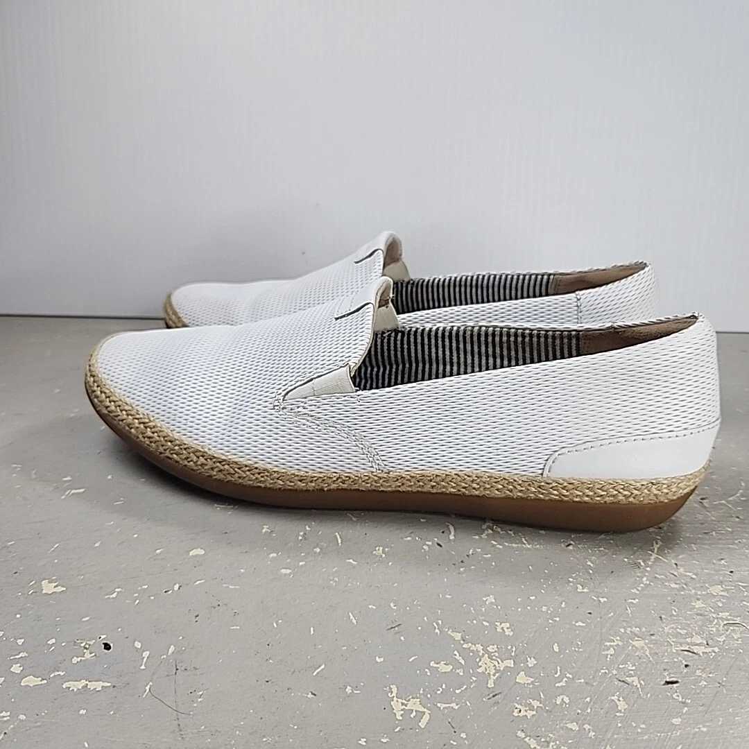 CLARKS Mocassino donna Clark Danelly Iris taglia 9 5 bianco marrone slip on