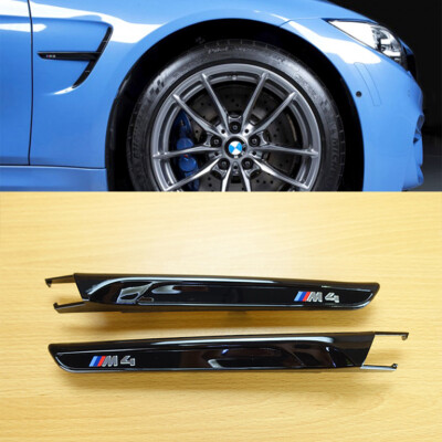 Fit BMW M4 F82 F83 ABS 14-20 Side Vent Fender Cover Gloss Shiny Black