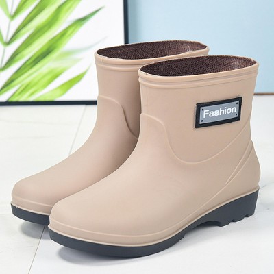 Regenstiefel wasserdicht verdickt Trendy wetterfest Schutzschuhe halbhoch