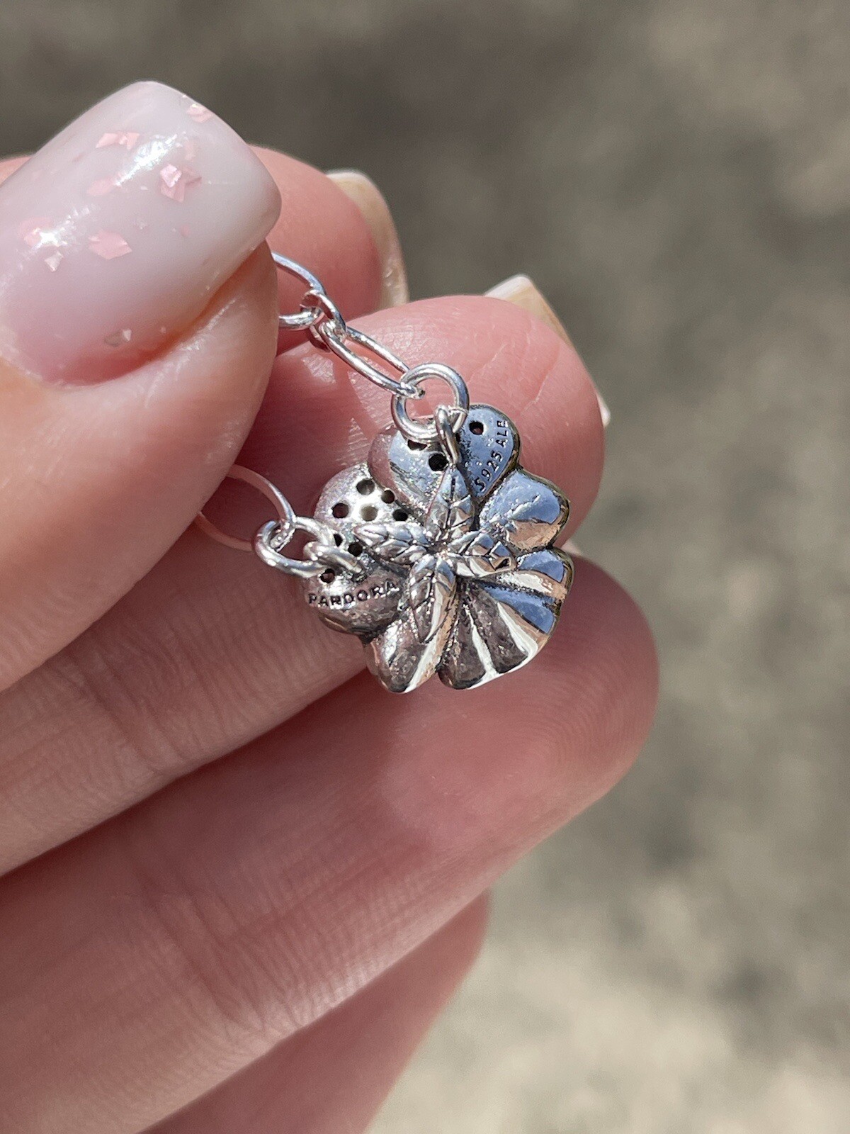 PANDORA 925 Ale Blue Pansy Flower Pendant Necklace 390770C01 eBay