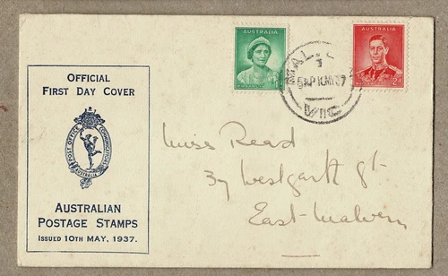 Australia 1937 Official Coronation FDC Cover