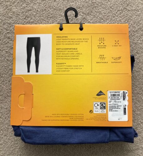 NEU M&S Herren Jeansblau Lange Thermohose 2er Pack Größen M, L & 2XL - Bild 2 von 2