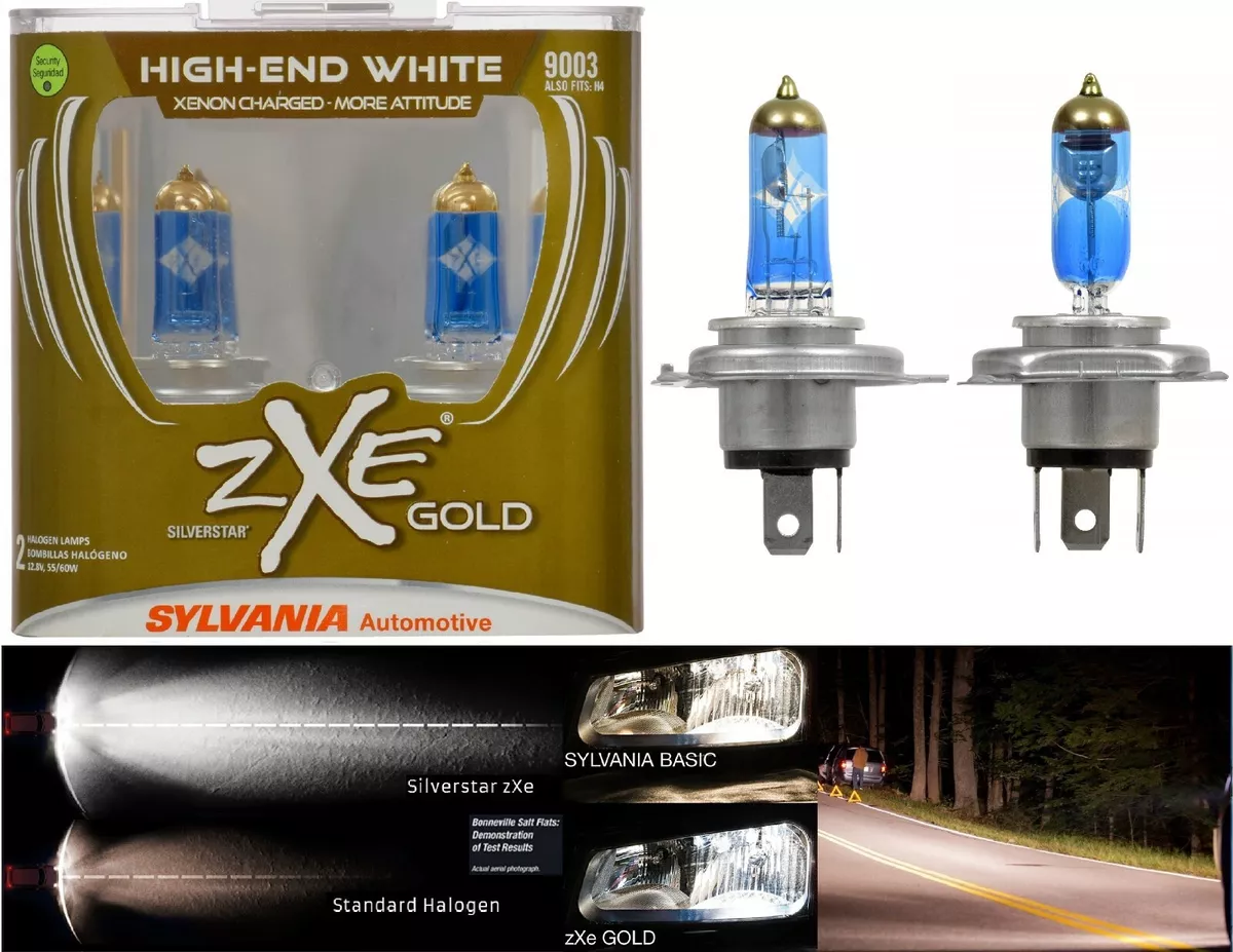 Sylvania Silverstar ZXE Gold 9003 HB2 H4 60 55W Two Bulbs
