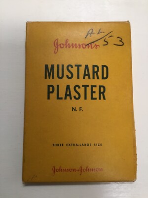 NIP Vintage 1950s JOHNSON S MUSTARD PLASTER N.F. - New Brunswick NJ - RARE!