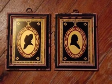 Early American silhouettes C&A Richards Reverse Painted George Washington Gilded