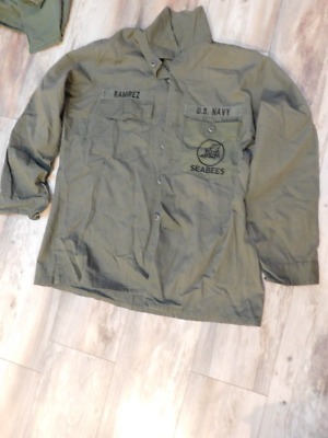 US NAVY SEABEES MANS UTILITY OG 507 LONG SLEEVE SHIRT SIZE 16.5 X